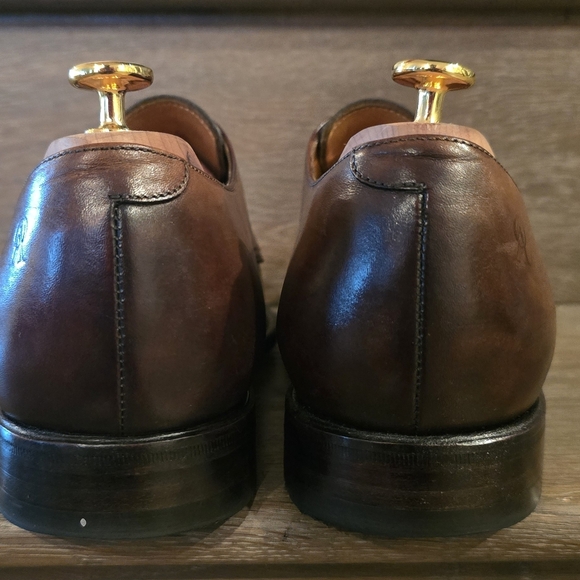 Classic Brown Leather Double Monk Strap Shoes - Picture 3 of 8